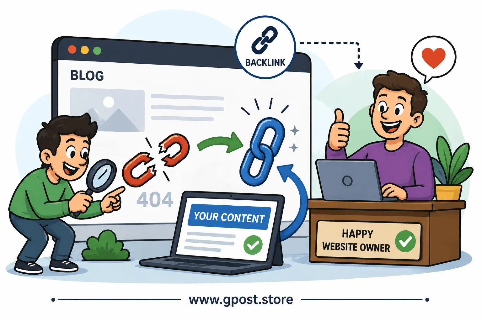 High quality backlinks and SEO authority growth illustration