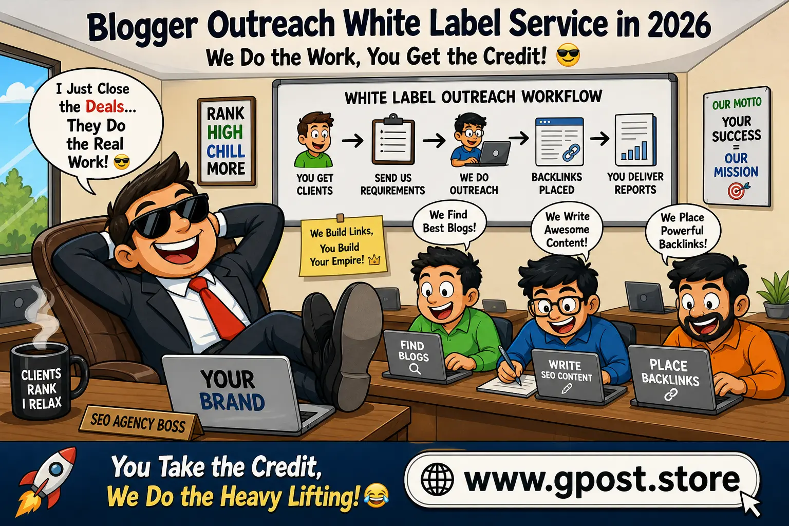 White label blogger outreach service showing ultimate SEO backlink process