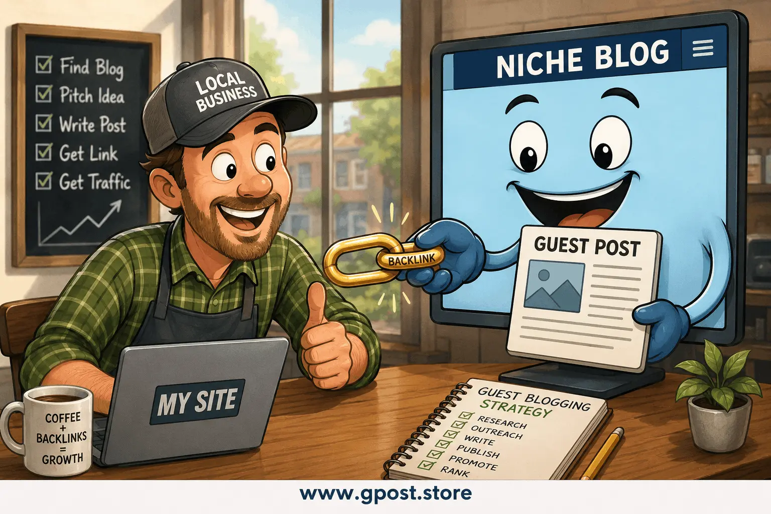 Guest blogging strategy for small business owners USA — local blog outreach campaign workflow diagram