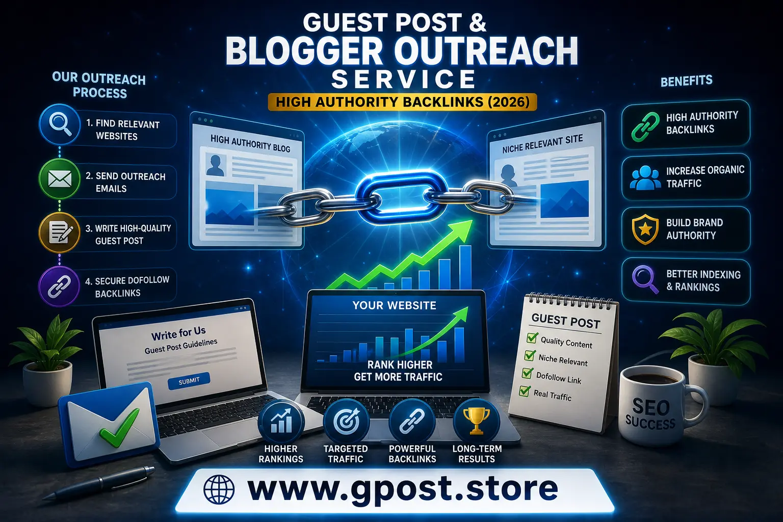 guest post and blogger outreach service process for backlinks