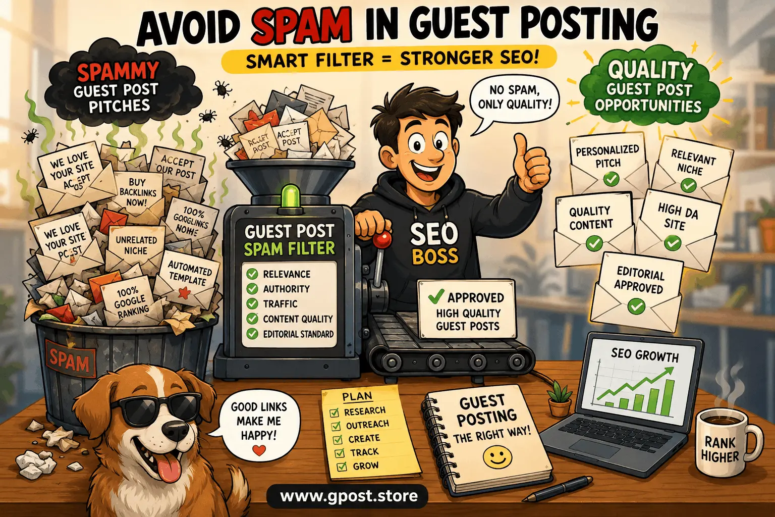 How to avoid spam in guest posting workflow and filtering process