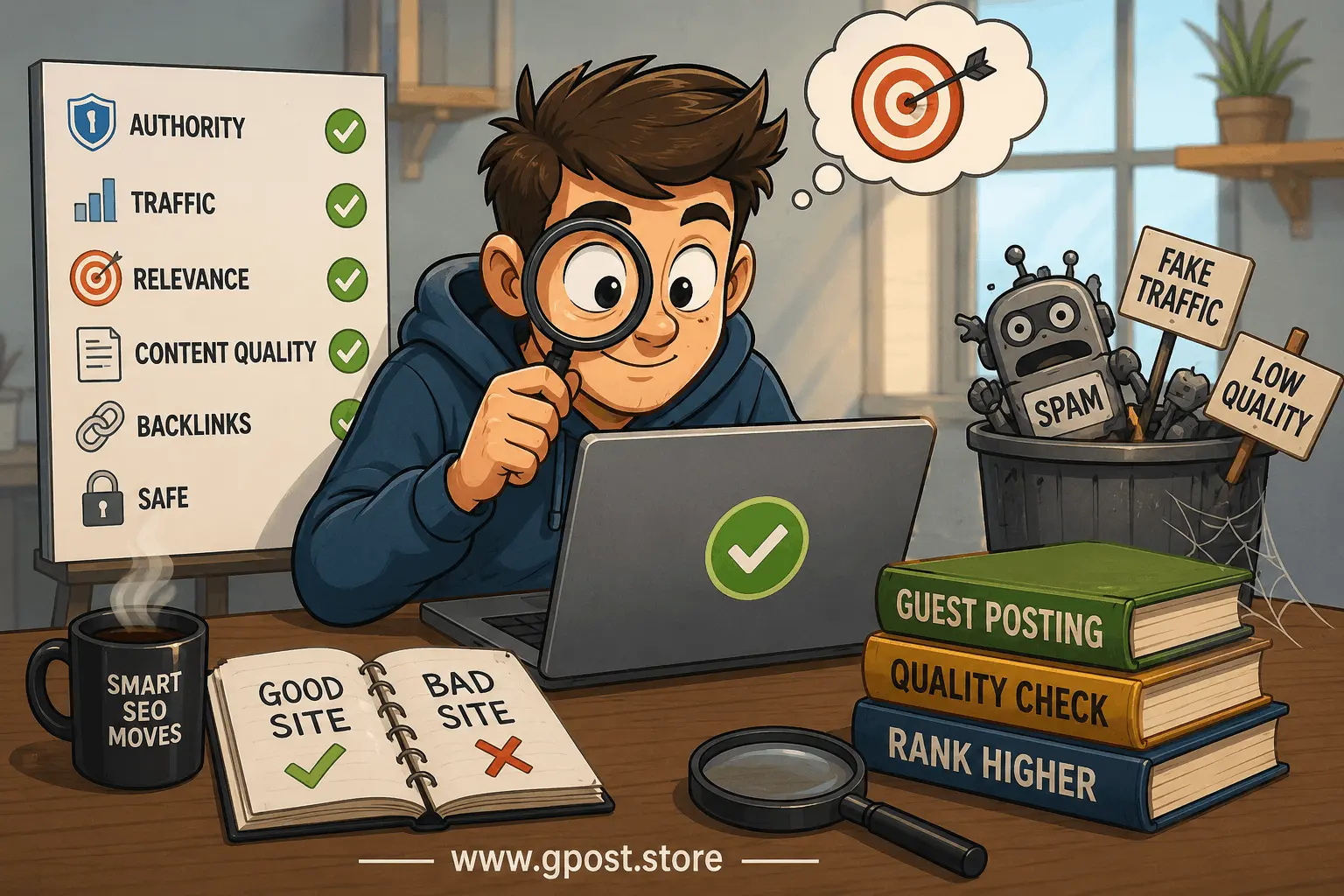 SEO checklist for qualifying guest posting websites and backlink evaluation process