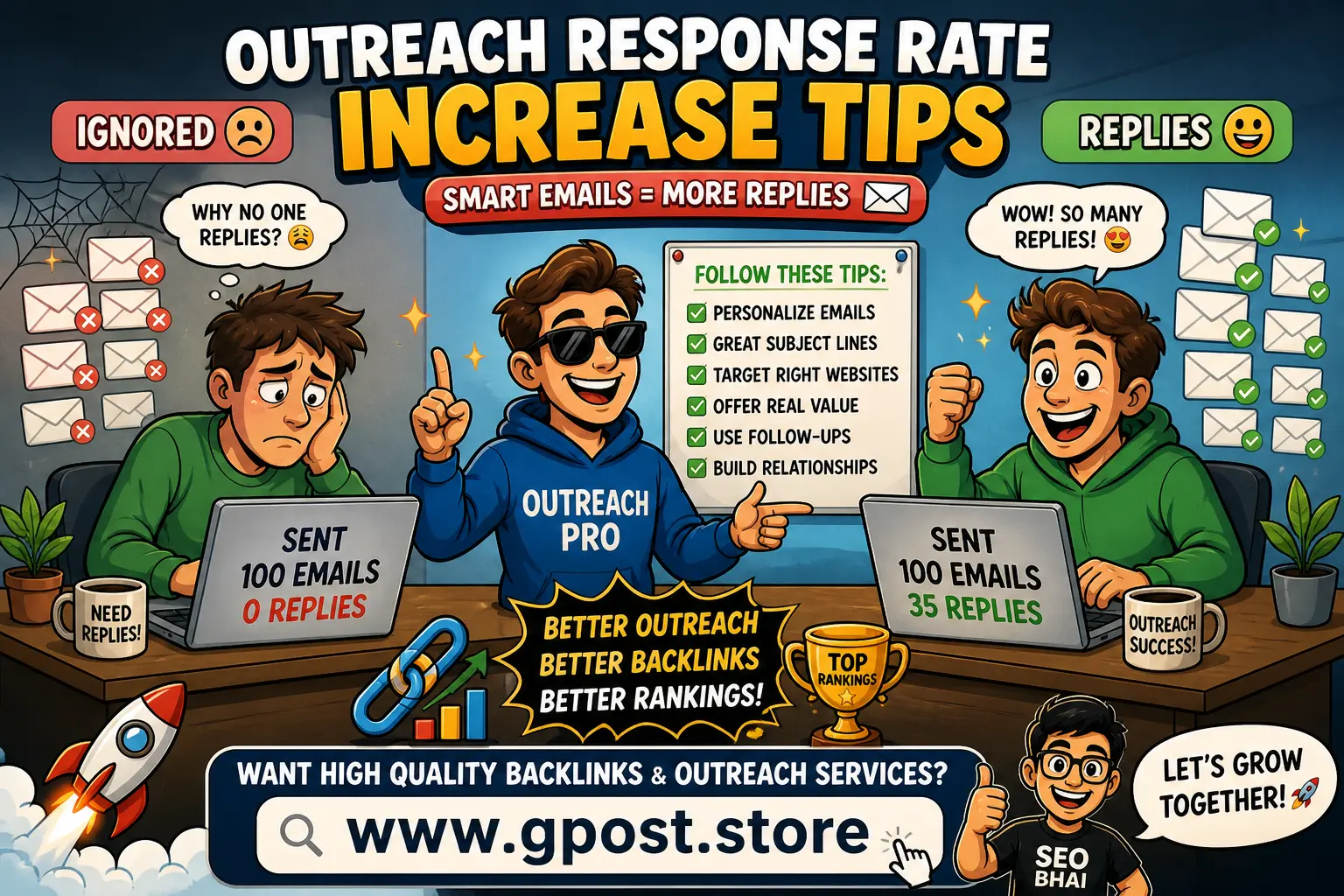 Outreach response rate increase tips for SEO and guest posting