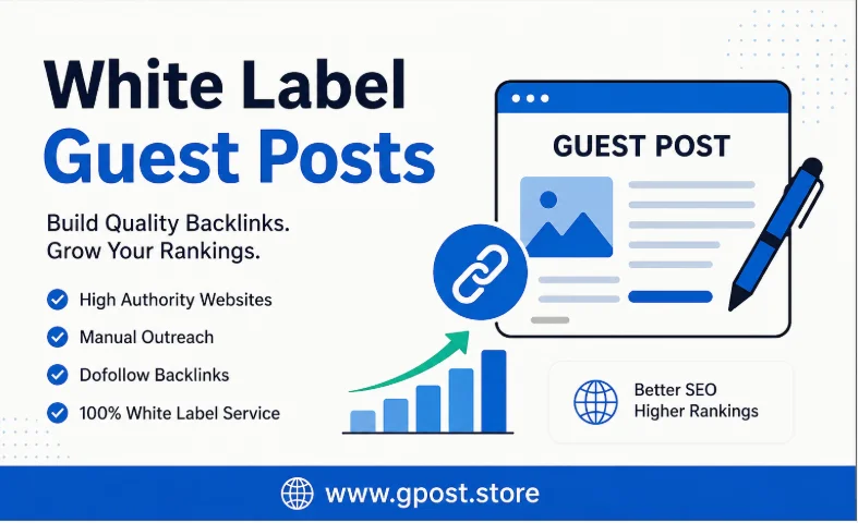white label guest posts strategy process infographic